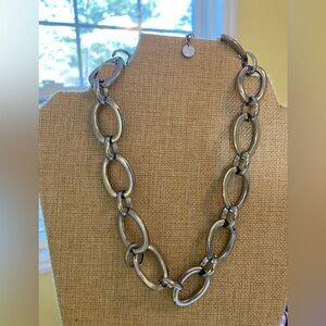 Talbots Chunky‎ Silver Tone Chain Link Statement Necklace
